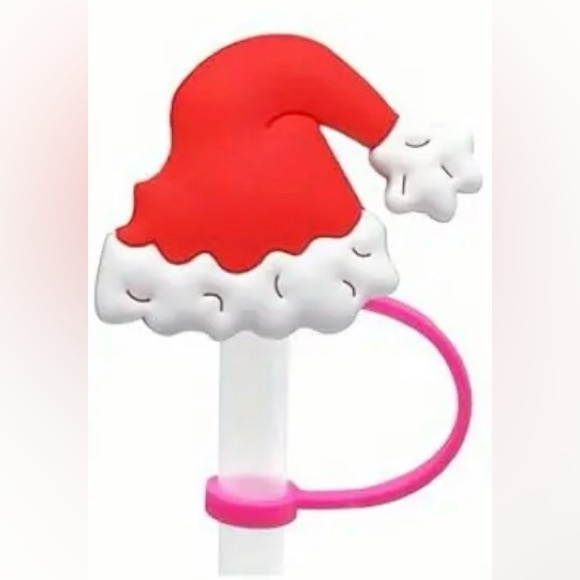Santa Hat Straw Topper/Cover, NEW, Merry Christmas - Picture 3 of 8